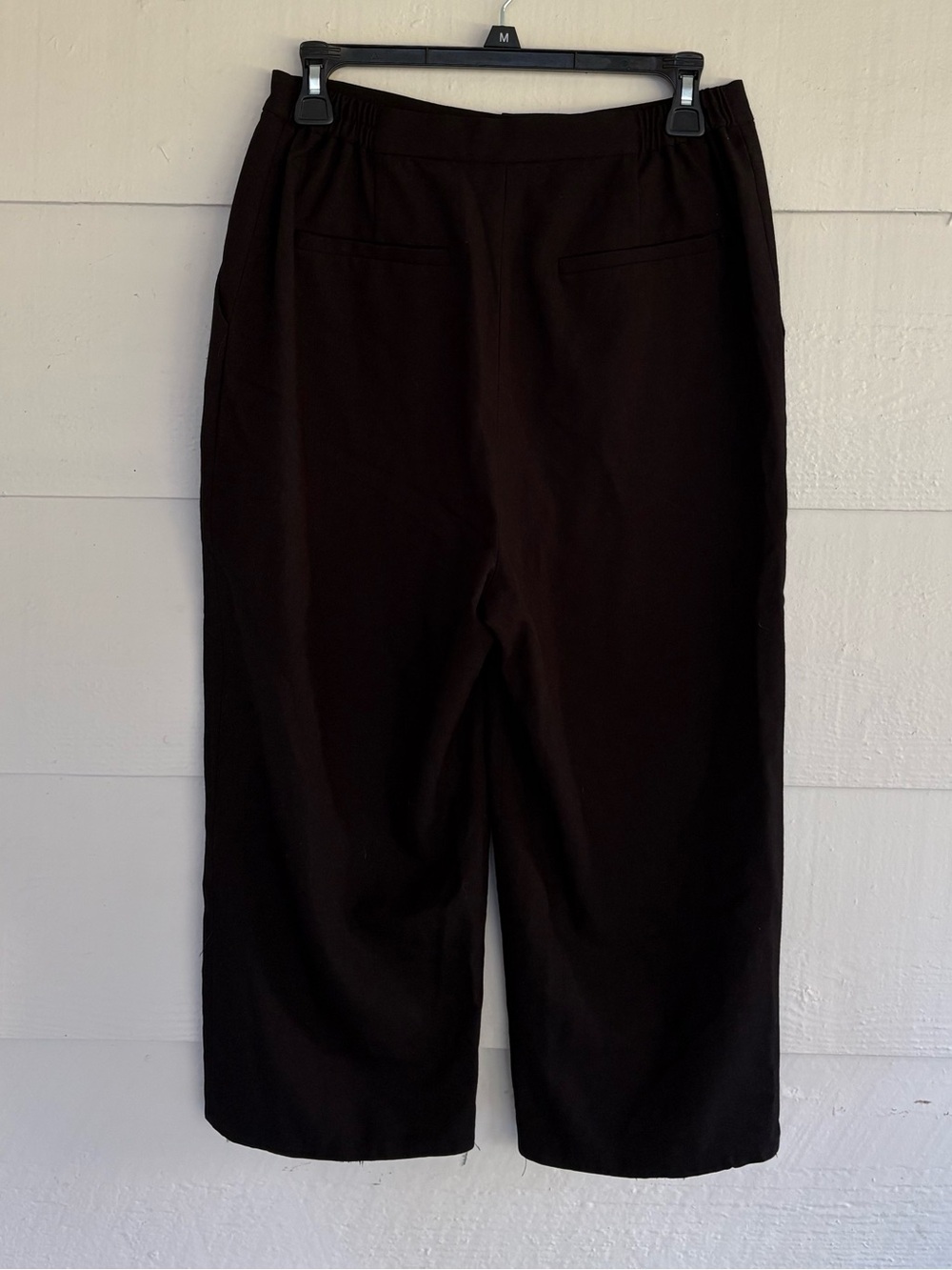 Hutch Black Cropped Wide Leg Pants Size 8 High Rise Trousers Office Minimalist - Picture 1 of 9
